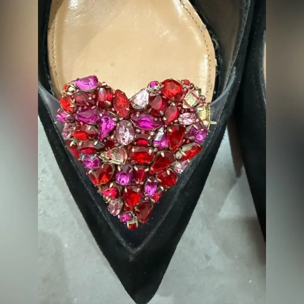 Aquazzura Love Me 45 Suede & Vinyl Slingback Pump - Picture 7 of 9